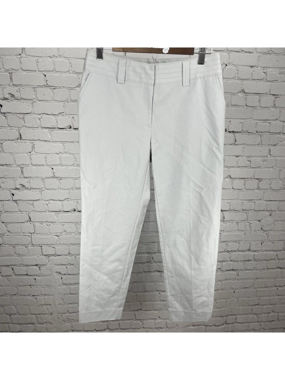 NWT Jones New York Grey Cotton Stretch Mid Rise Tapered Pants Size 6 (30x28)
